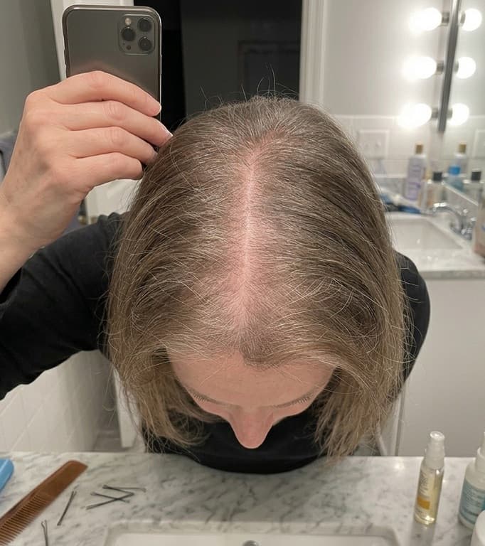 Patricia R. before using Rosemary & Lavender Hair Growth Oil